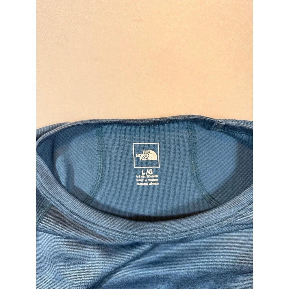 The North Face Mens Long Sleeve FlashDry Top Athletic Shirt Blue Large